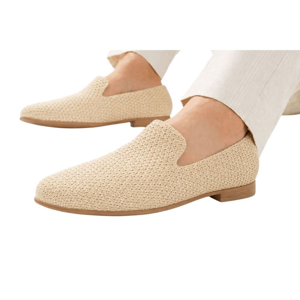 EVAN PICONE Straw Woven Loafers Size 7.5